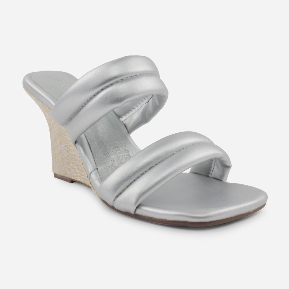 Sandalia plataforma cacao de sintético para mujer - Plata