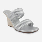 Sandalia plataforma cacao de sintético para mujer - Plata