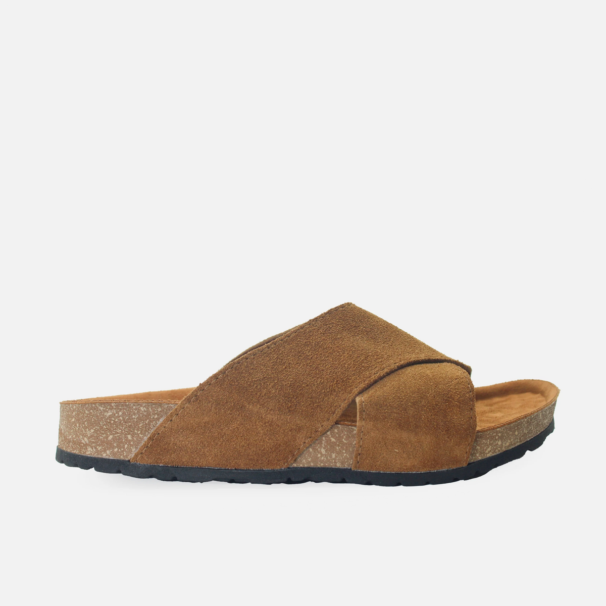 Sandalia plana nova de cuero para hombre - Miel