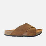 Sandalia plana nova de cuero para hombre - Miel