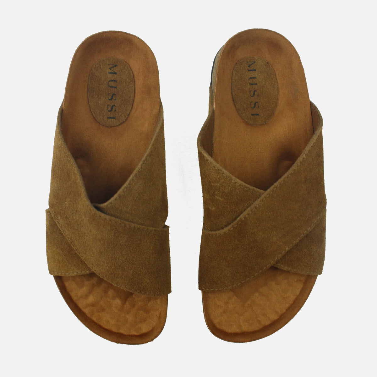 Sandalia plana nova de cuero para hombre - Miel