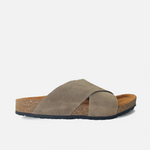 Sandalia plana nova de cuero para hombre - Taupe