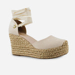 Sandalia espadrilla taima de textil para mujer - Beige