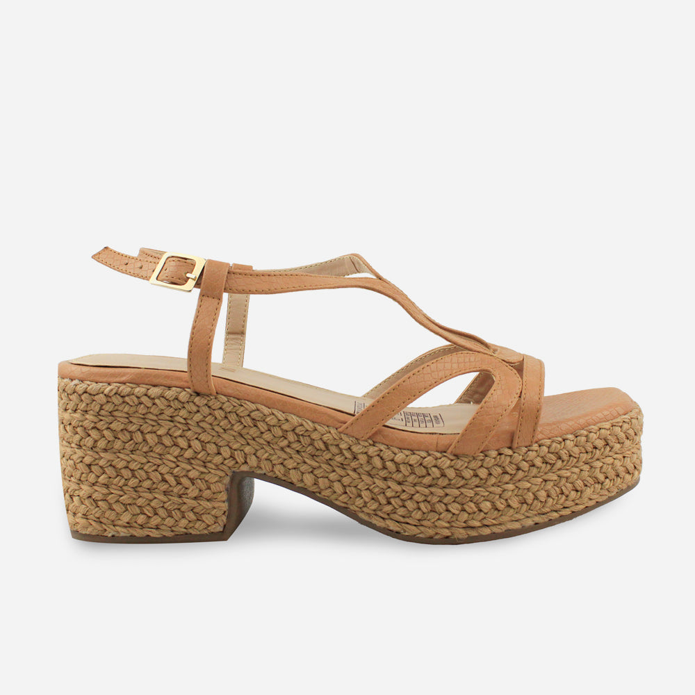 Sandalia plataforma tullia de sintético para mujer - Beige