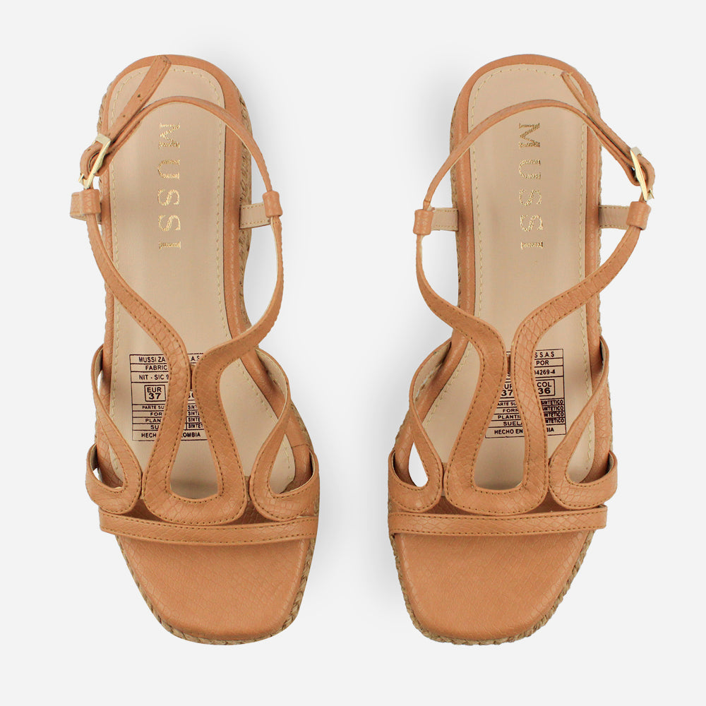 Sandalia plataforma tullia de sintético para mujer - Beige