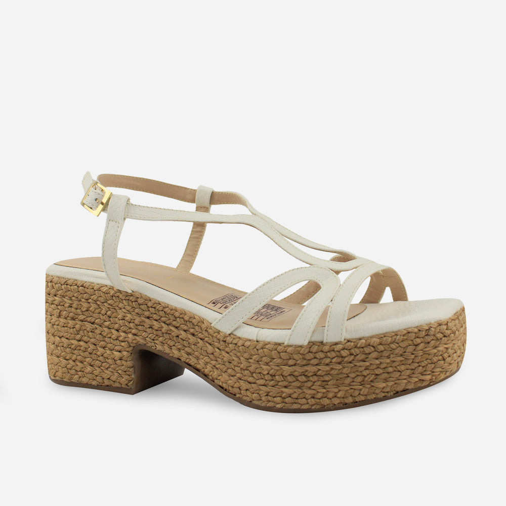Sandalia plataforma tullia de sintético para mujer - Hueso