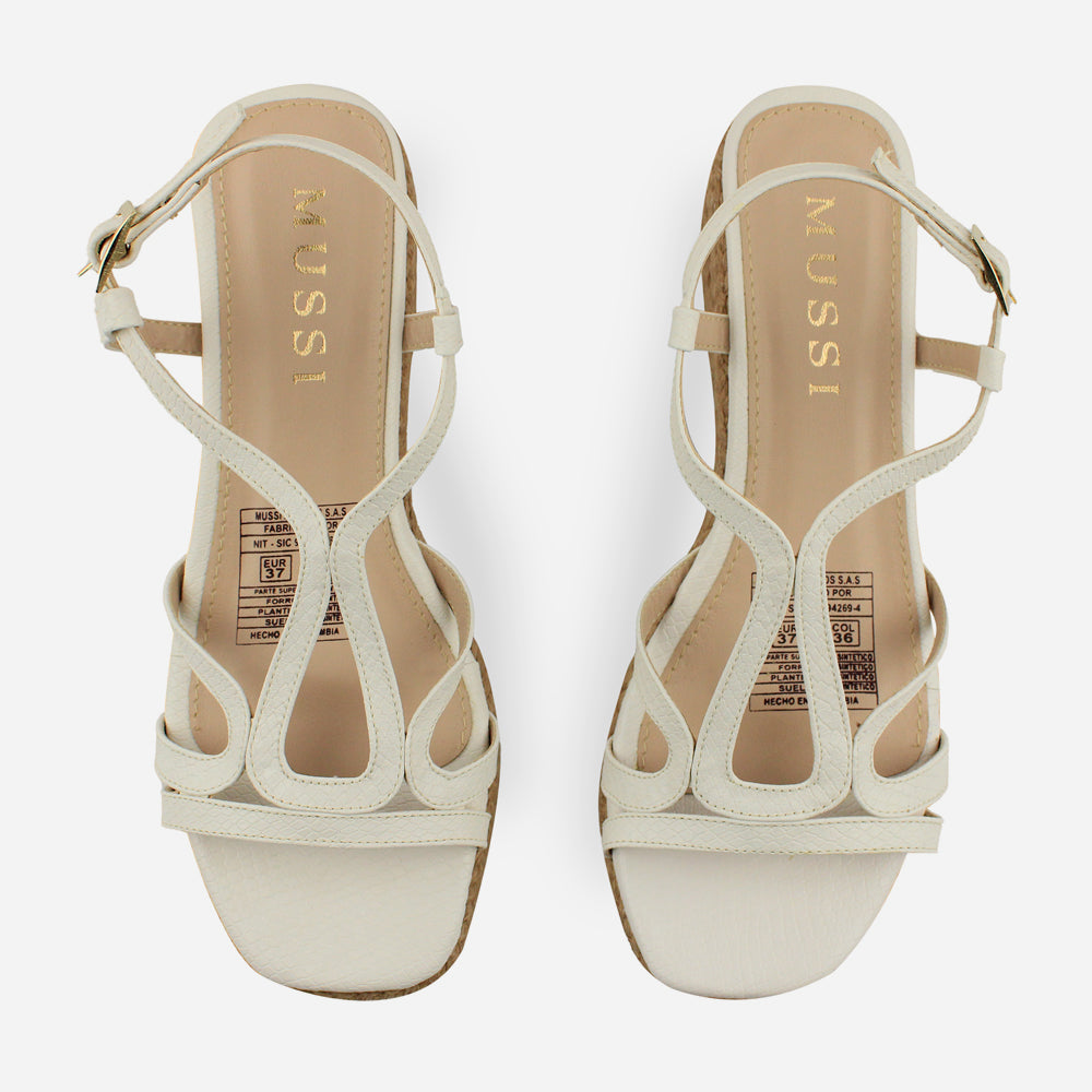 Sandalia plataforma tullia de sintético para mujer - Hueso