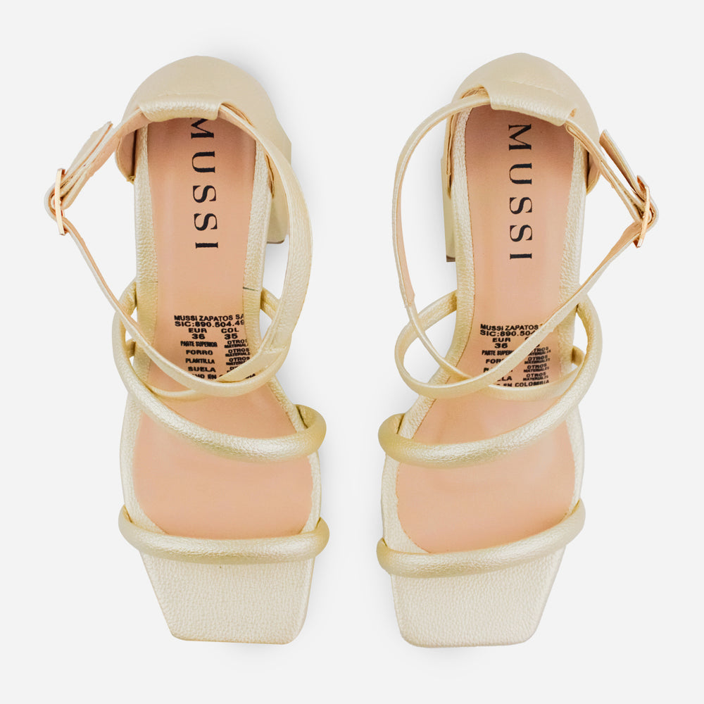 Sandalia tacon silvestre de sintético para mujer - Champaña