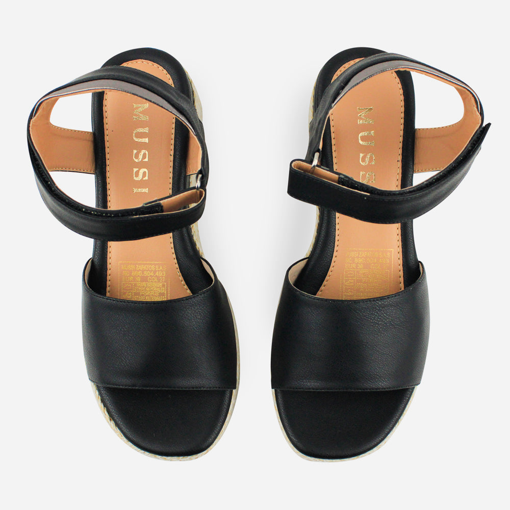 Sandalia plataforma marie de sintético para mujer - Negro