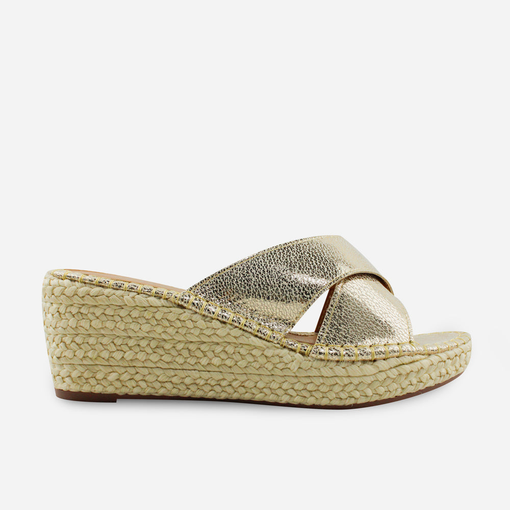 Sandalia plataforma madelaine de sintético para mujer - Oro