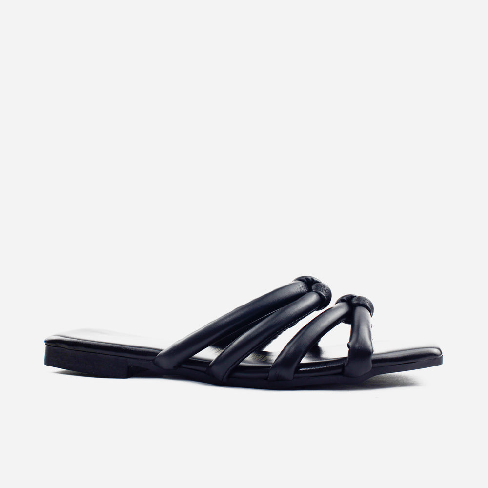 Sandalia plana zara de sintético para mujer - Negro