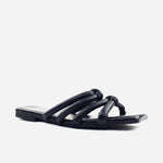 Sandalia plana zara de sintético para mujer - Negro