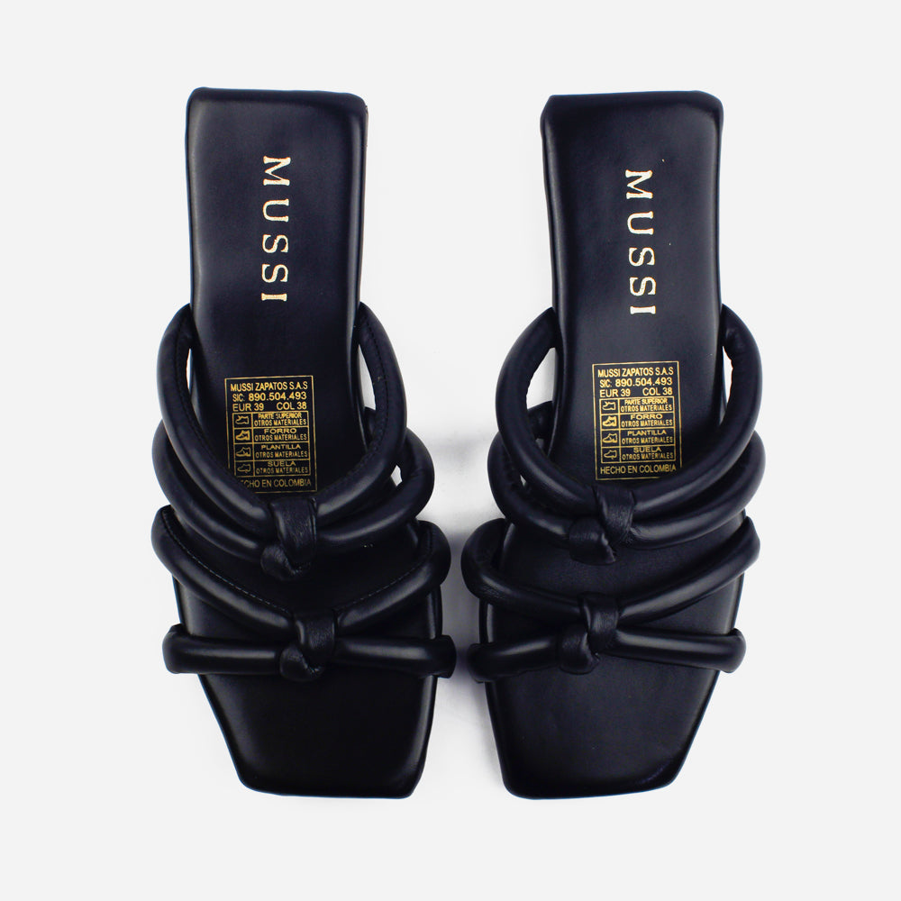 Sandalia plana zara de sintético para mujer - Negro