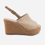 Sandalia plataforma lita de sintético para mujer - Beige