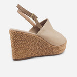 Sandalia plataforma lita de sintético para mujer - Beige