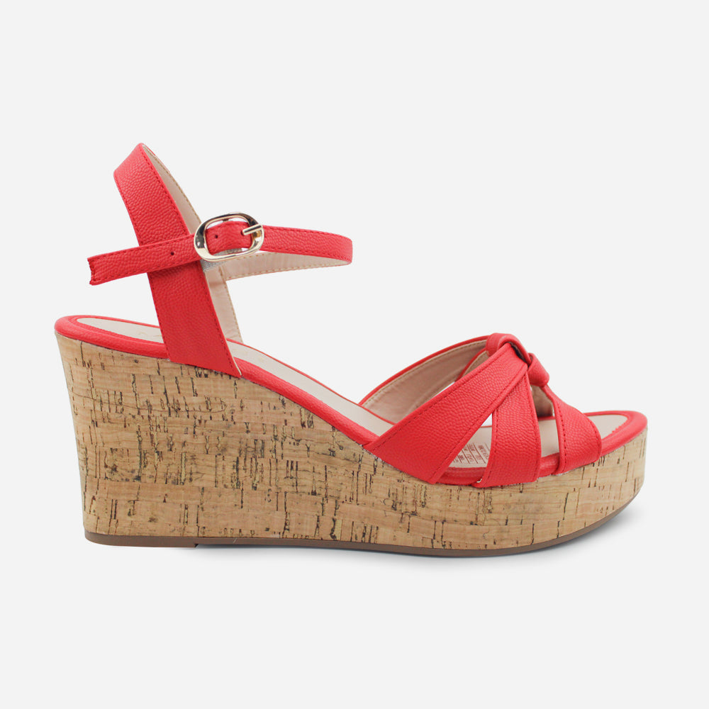 Sandalia plataforma sharon de sintético para mujer - Rojo