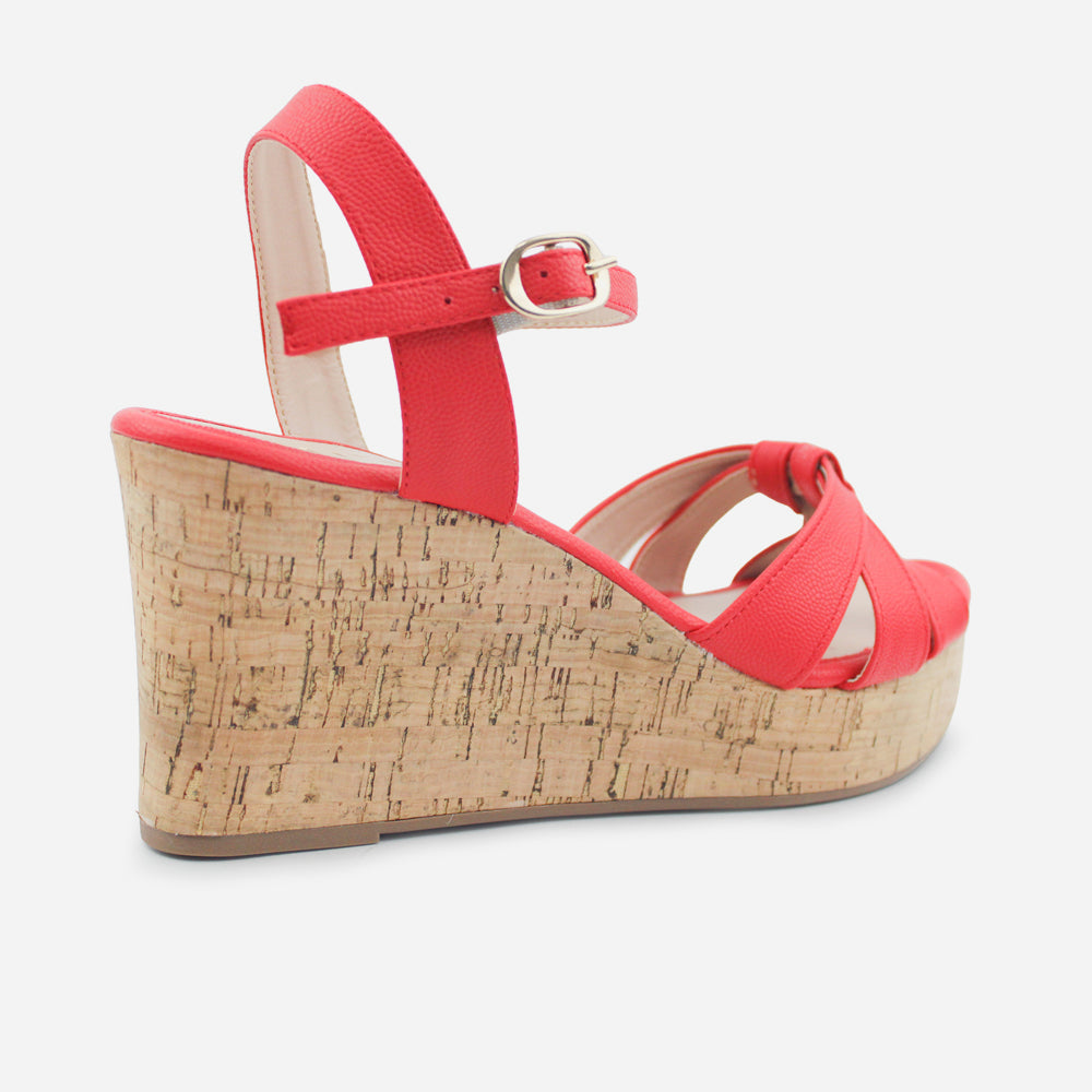 Sandalia plataforma sharon de sintético para mujer - Rojo