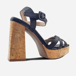 Sandalia tacon plataforma isla de sintético para mujer - Negro