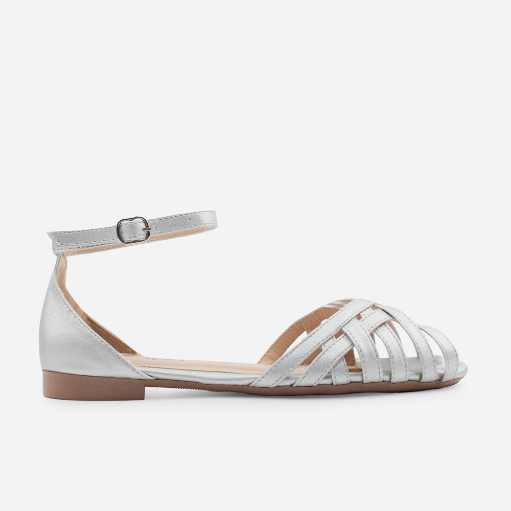 Baleta plana raffaella de sintético para mujer - Plata