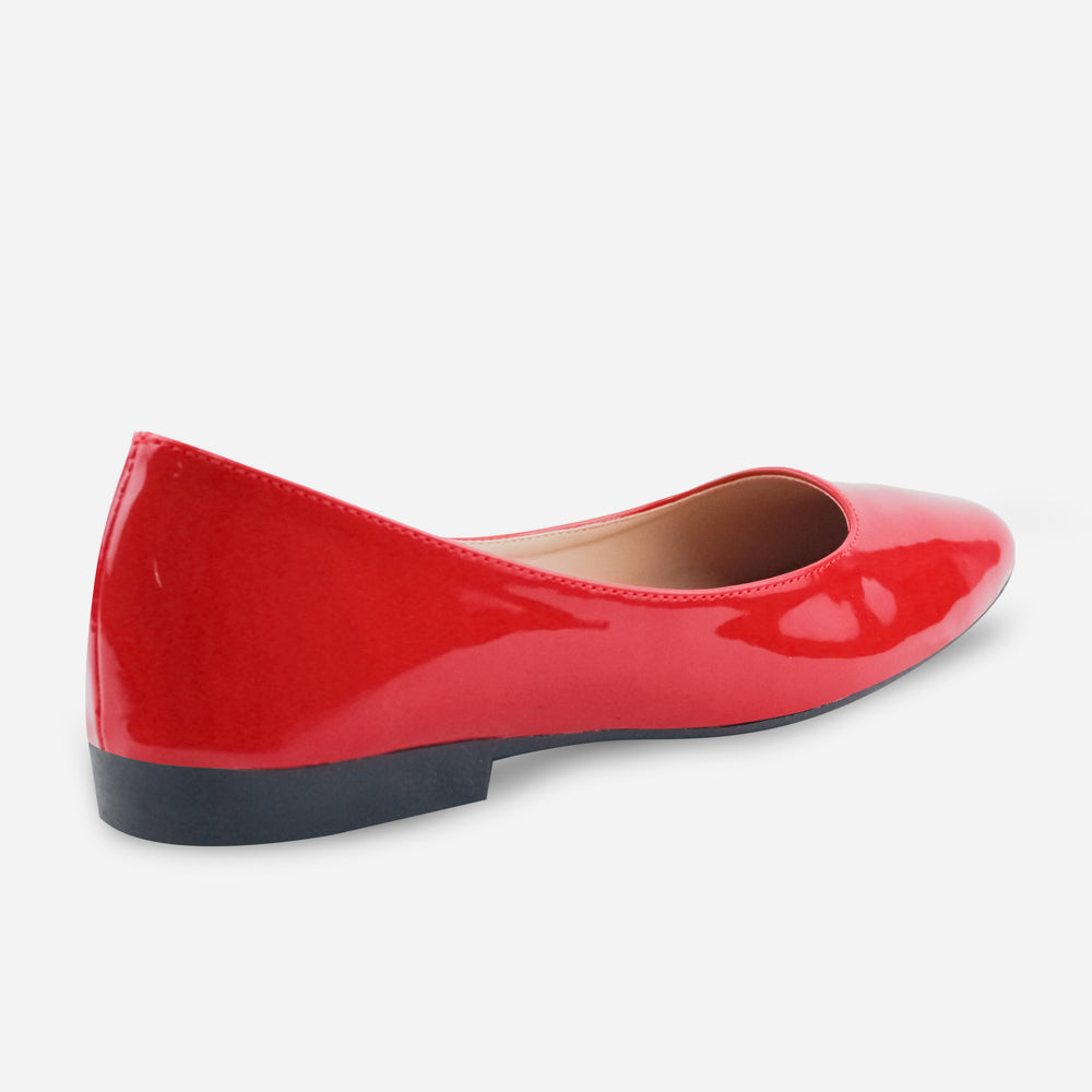 Baleta plana mariposa de sintético para mujer - Rojo