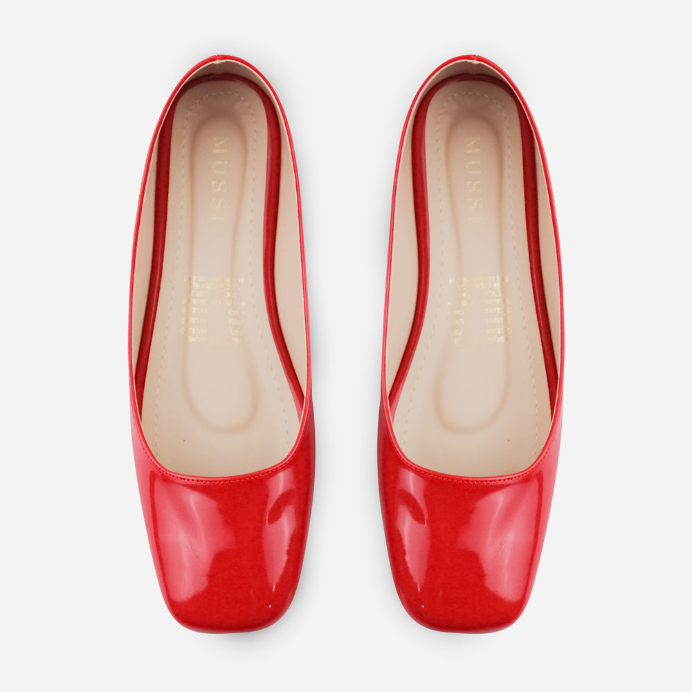 Baleta plana mariposa de sintético para mujer - Rojo