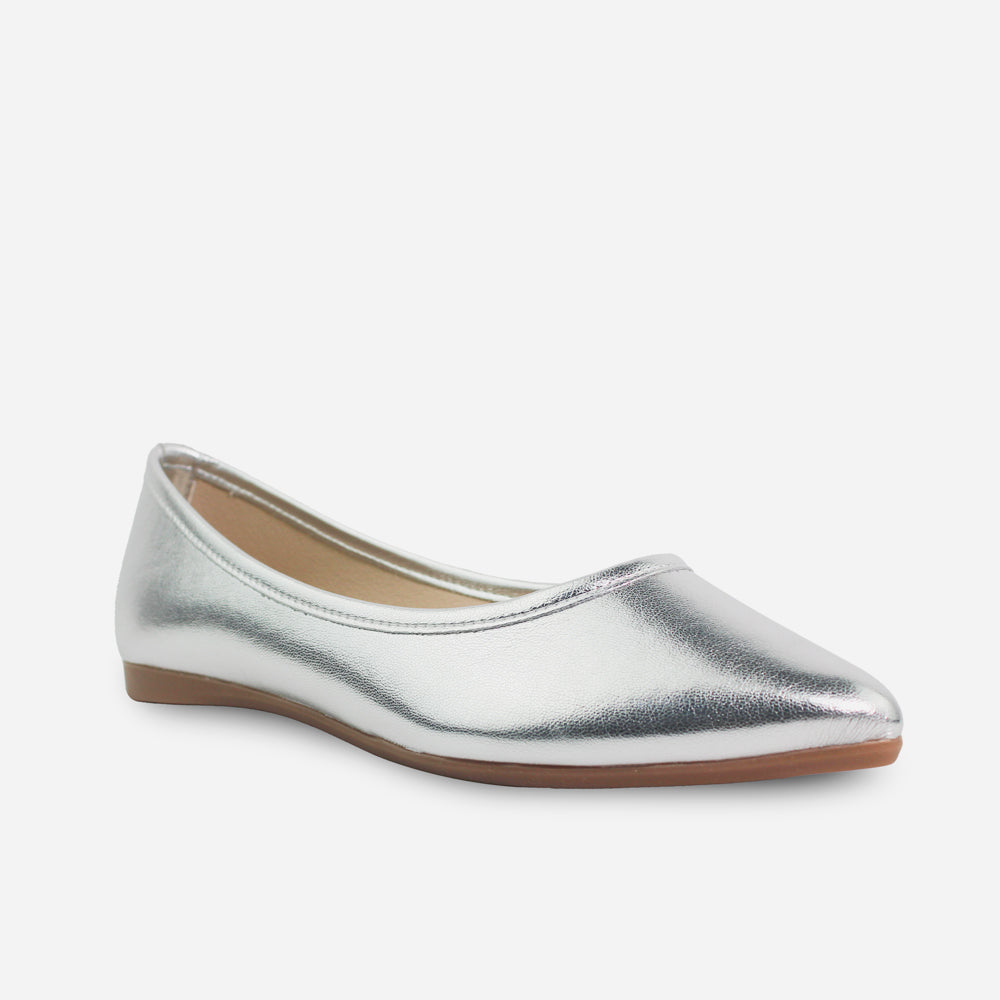 Baleta plana rosalba de sintético para mujer - Plata
