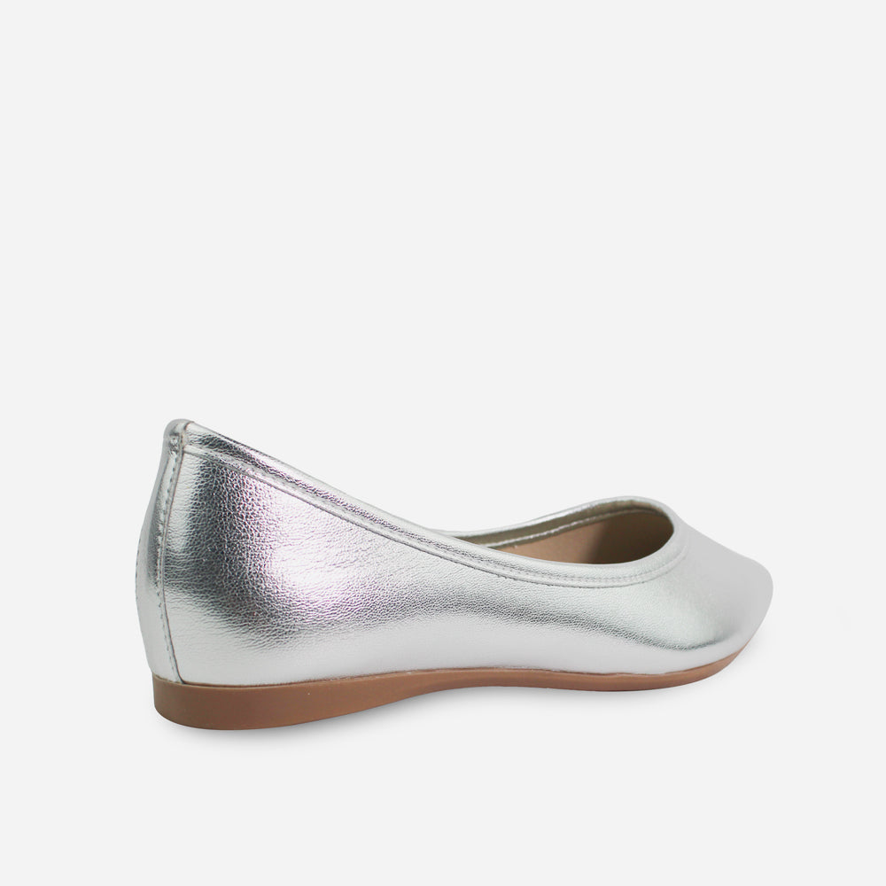 Baleta plana rosalba de sintético para mujer - Plata