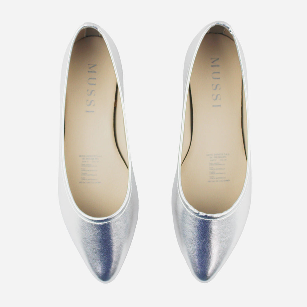 Baleta plana rosalba de sintético para mujer - Plata