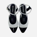 Baleta destalonada lisa de cuero para mujer - Gris