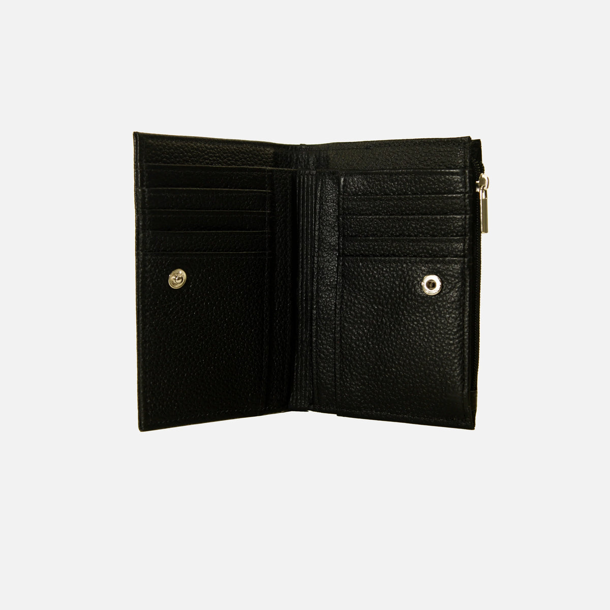 Billetera selva de cuero para mujer - Negro