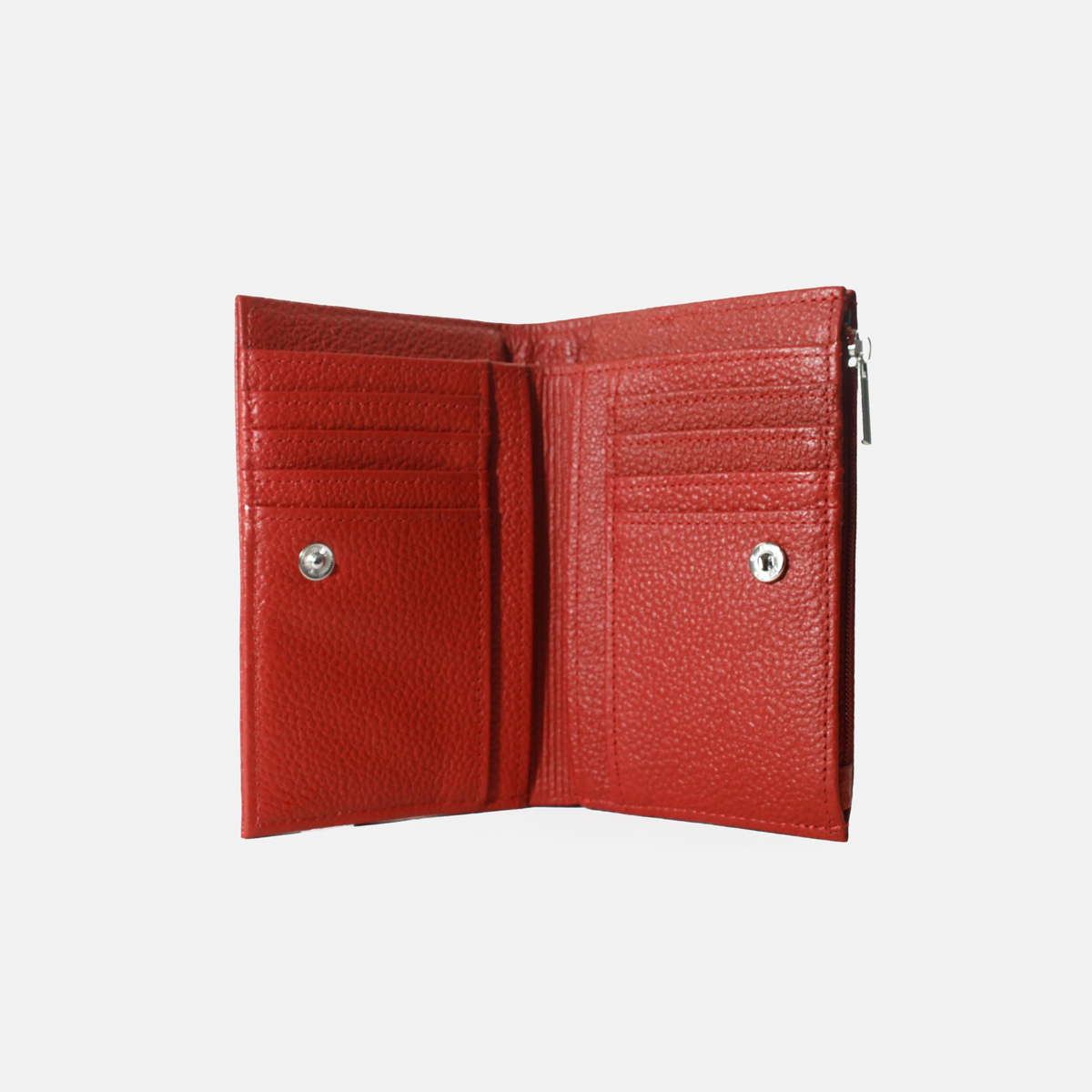Billetera selva de cuero para mujer - Rojo