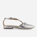 Baleta plana ariana de sintético para mujer - Plata