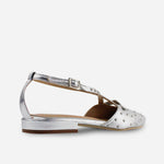 Baleta plana ariana de sintético para mujer - Plata