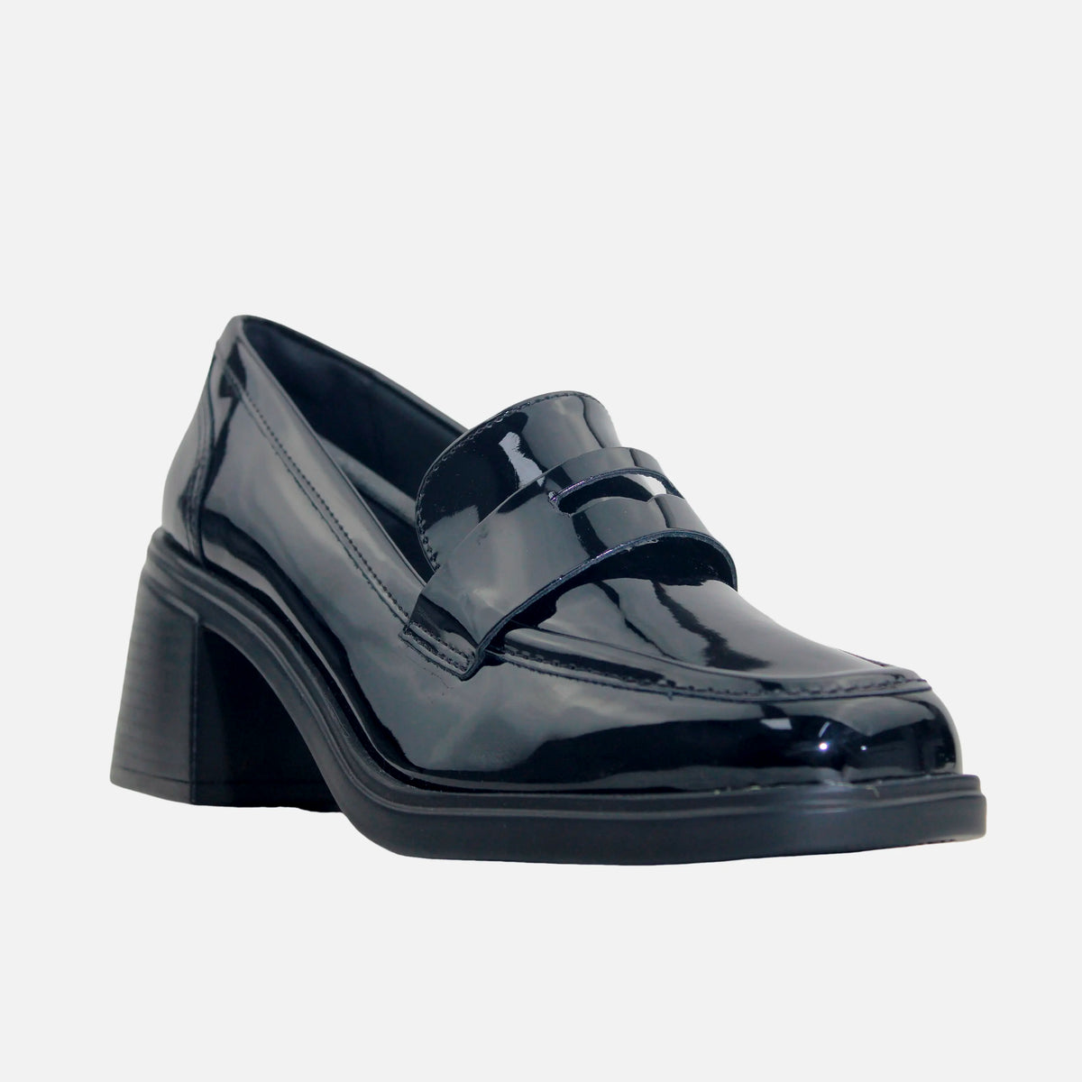Mocasin tacon amay de sintético para mujer - Negro