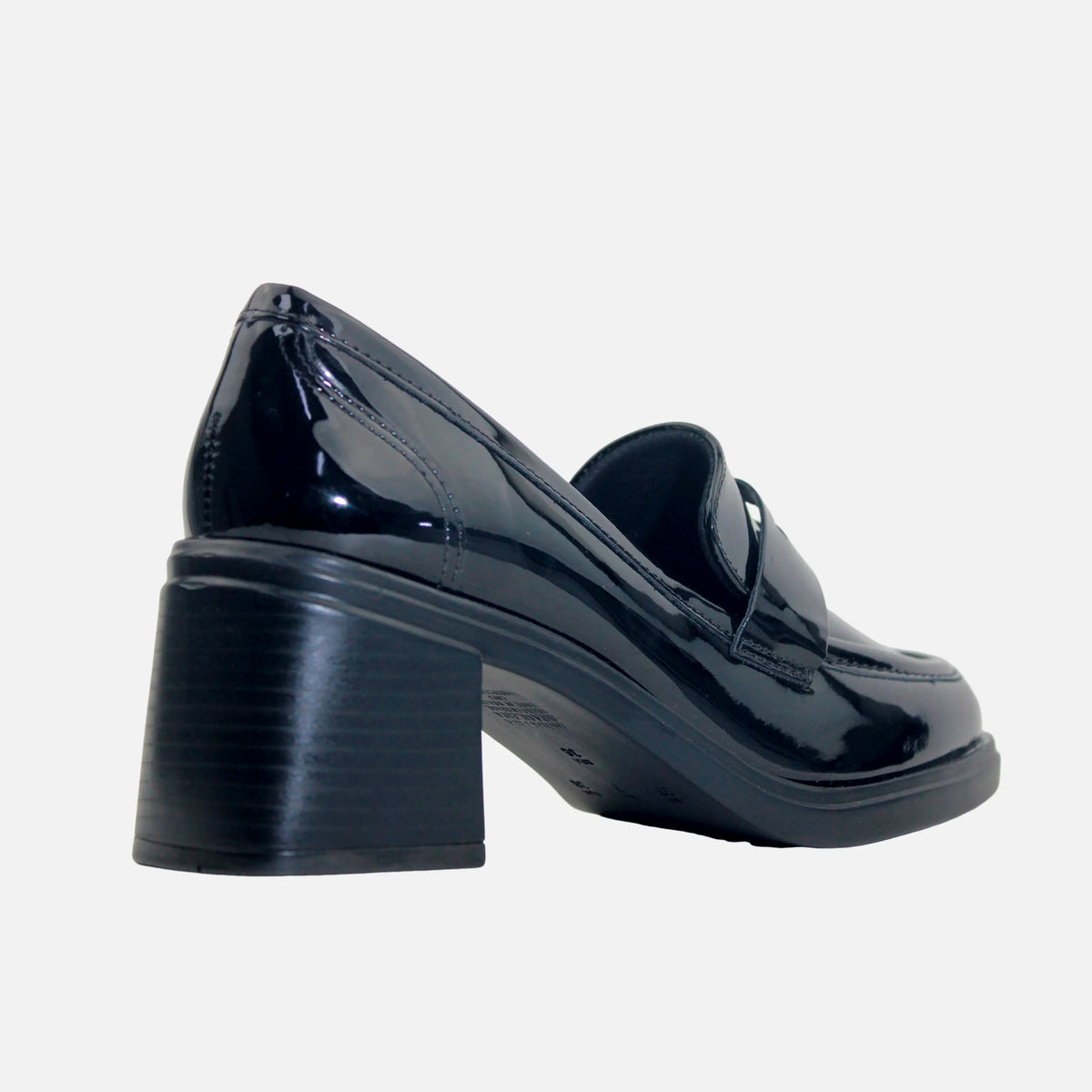 Mocasin tacon amay de sintético para mujer - Negro
