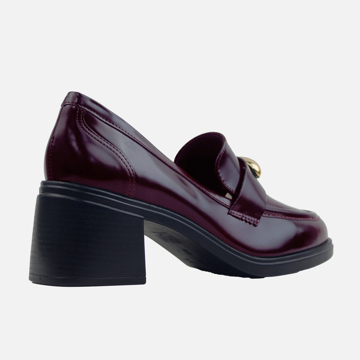 Mocasin tacon amelie de textil para mujer - Vino