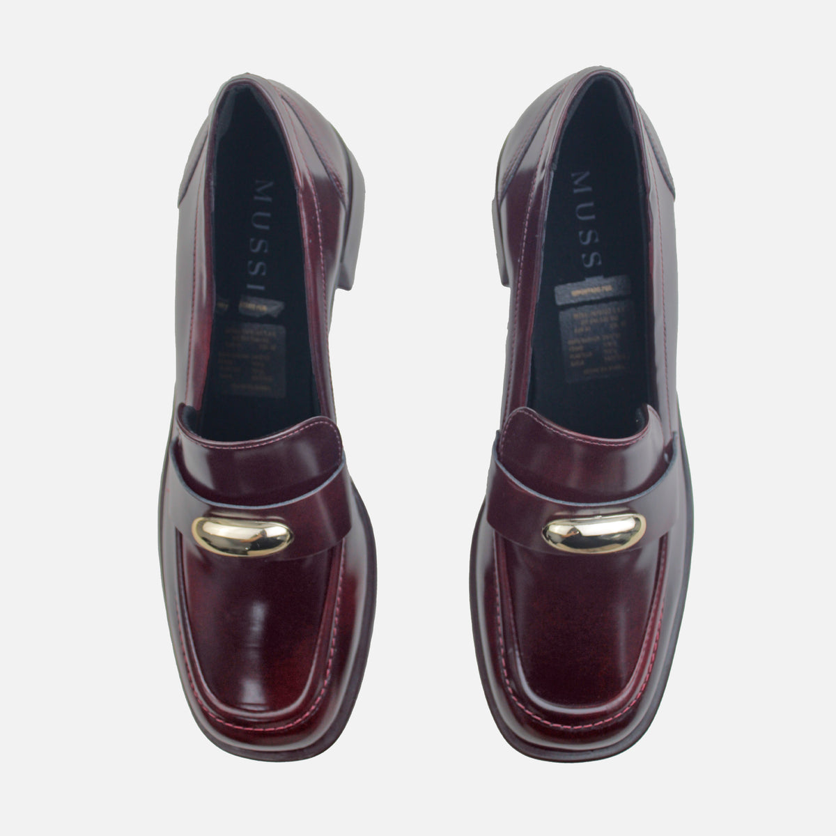 Mocasin tacon amelie de textil para mujer - Vino