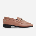 Mocasin plano lotus de cuero para mujer - Miel