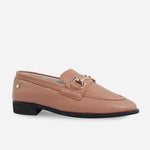 Mocasin plano lotus de cuero para mujer - Miel