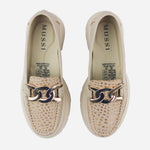 Mocasin plataforma june de cuero para mujer - Taupe