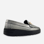 Mocasin plataforma florencia de cuero para mujer - Fusil
