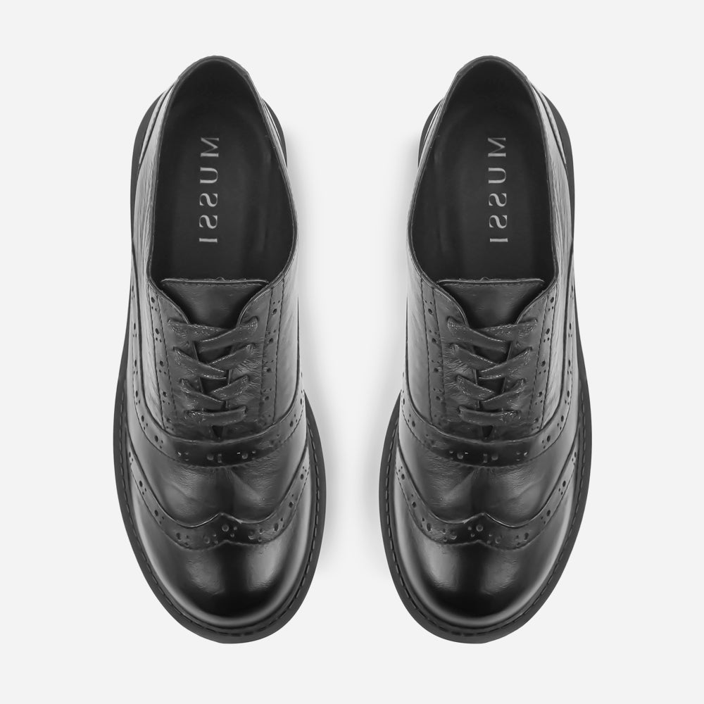 Oxford amab de cuero para mujer - Negro