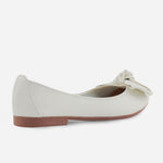 Baleta plana verano de cuero para mujer - Hueso