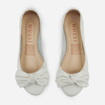 Baleta plana verano de cuero para mujer - Hueso