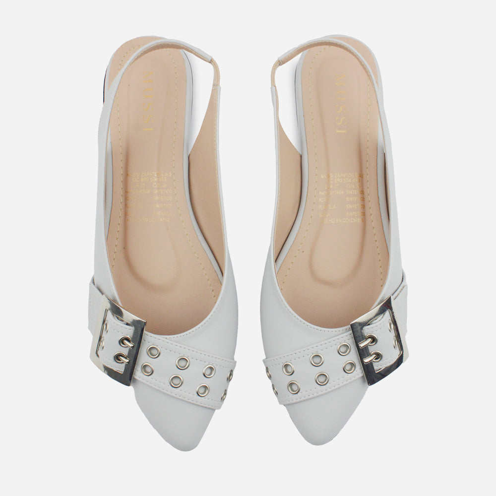 Baleta destalonada rosaura de sintético para mujer - Gris