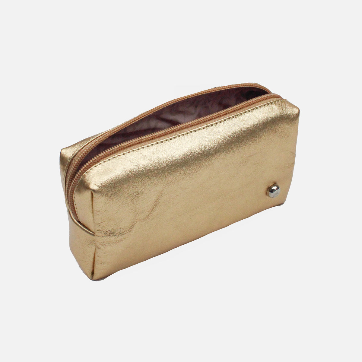 Cosmetiquera vera de cuero para mujer - Oro