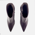 Botin tacon liliah de cuero para mujer - Café