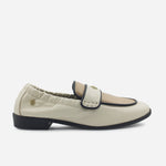 Mocasin plano rosina de cuero para mujer - Hueso