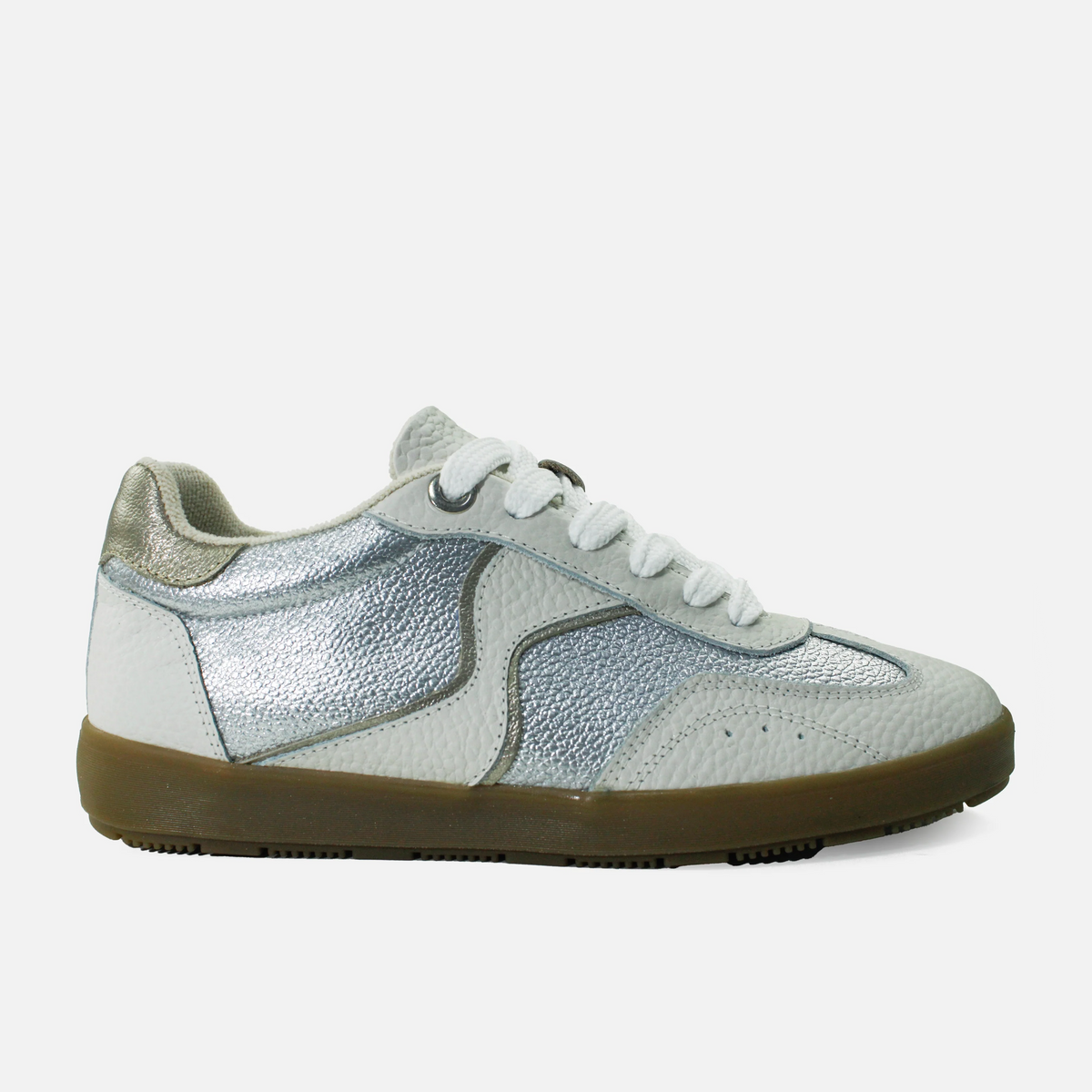 Tenis vira de cuero para mujer - Hueso