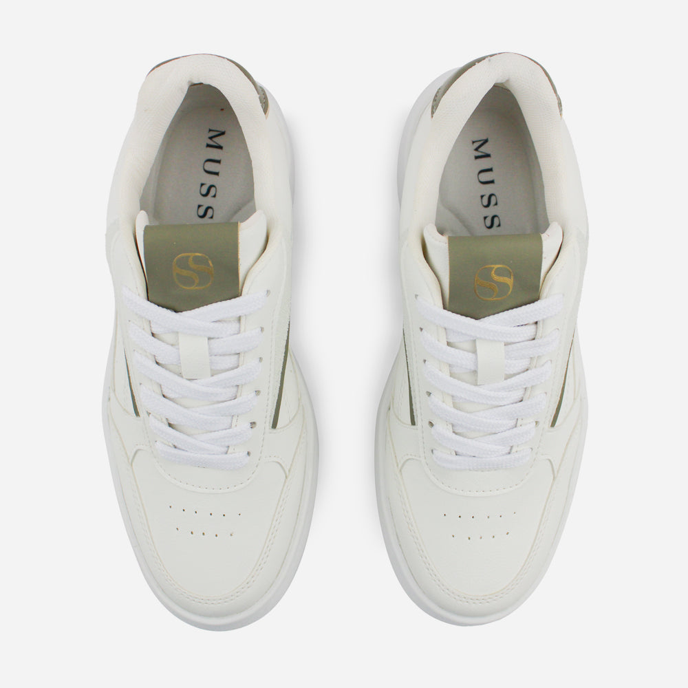 Tenis con plataforma margarita de sintético para mujer - Hueso